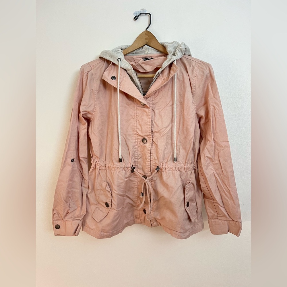 TORRID Twill Anorak Jacket / Size M / Pink White